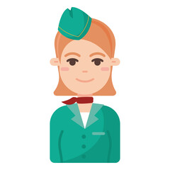 Flight attendant woman. Vector