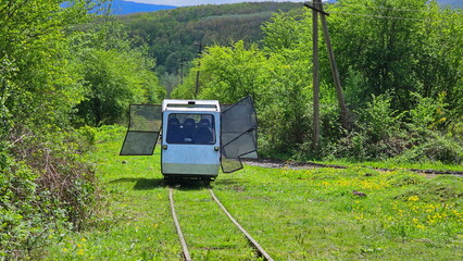 Motor railcar in the forest