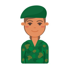 Cartoon female soldier. Vector