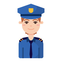 Male police officer. Vector