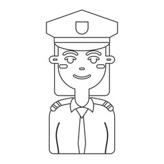 Female police officer. Vector