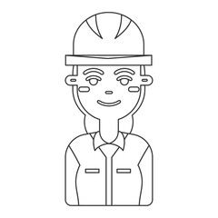 Female construction worker. Vector