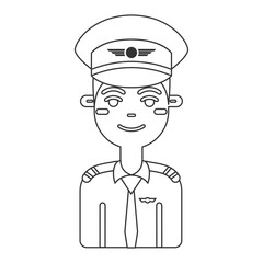 Airline pilot cartoon. Vector