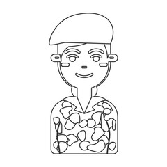 Cartoon female soldier. Vector