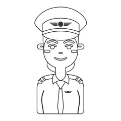Airline pilot cartoon. Vector