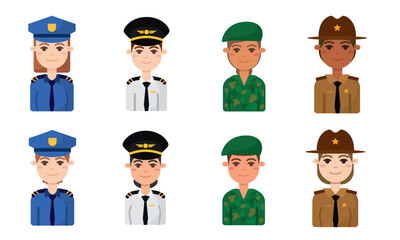 Cartoon professions set. Vector
