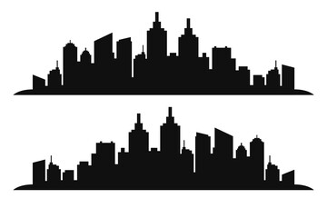 Obraz premium Silhouette City Skyline Vector Illustration