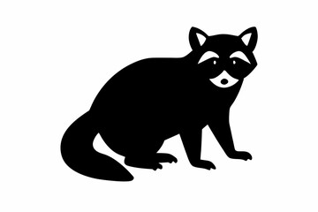 Silhouette of a crouching raccoon