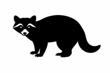 Obraz premium Silhouette of a crouching raccoon