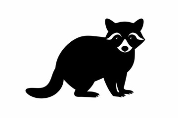 Obraz premium Silhouette of a crouching raccoon