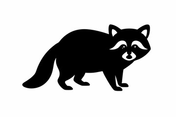 Silhouette of a crouching raccoon