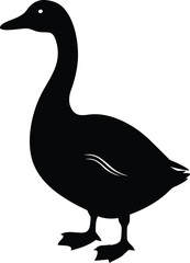 duck silhouettes, vector art, graphics and white Background 