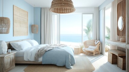 Coastal bedroom with ocean view