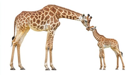 Naklejka premium Giraffe Mother and Baby - Majestic African Wildlife