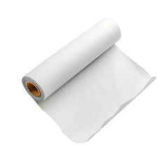 Fototapeta premium Minimalist White Paper Roll Mockup – Simple and Clean Paper Roll Design for Branding and Product Display Isolated on White Background