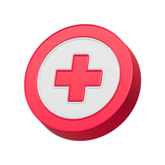 Fototapeta premium Cross medical icon recovery 3d rendering