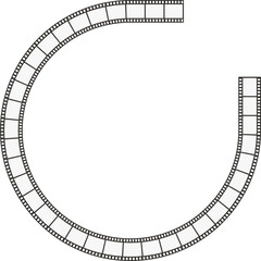 Fototapeta premium Circle path of movie film tape with an opening on its edge.
