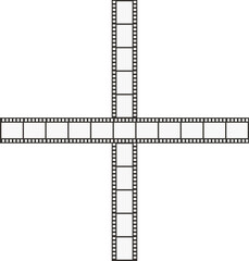 Fototapeta premium Crossing lines made of movie film tape.