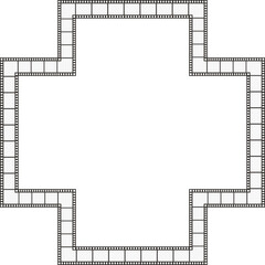 Fototapeta premium Square film strip with a cross-shaped opening in the center.