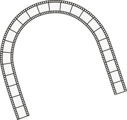 Fototapeta premium Curved path of movie film tape.