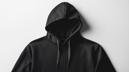 Plain Black Hoodie - Simple Style