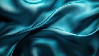 Obraz premium Luxurious deep blue fabric draping gracefully with soft folds showcasing its smooth texture and rich color in an elegant display