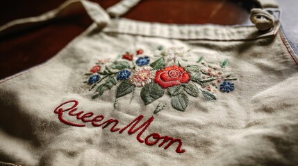 Exquisite Embroidered Apron with Floral Design