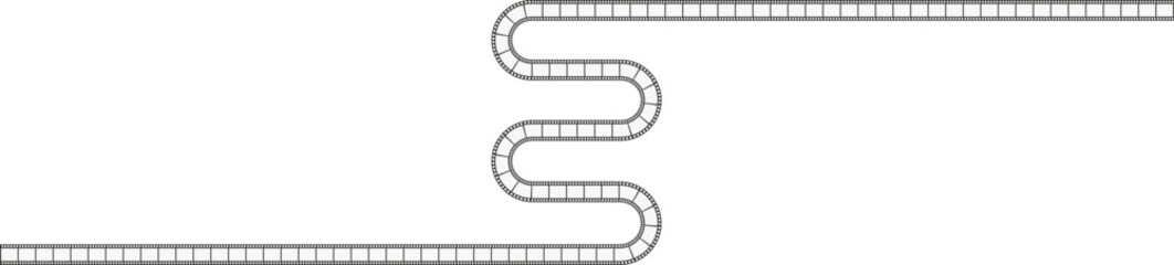 Film strip with four curves forming a wave pattern.