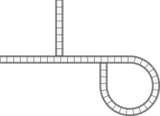 Fototapeta premium Film strip with a loop and a perpendicular line.