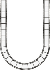 Film strip shaped like a U.