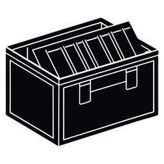 librarian element isolated historical archive box on white background 