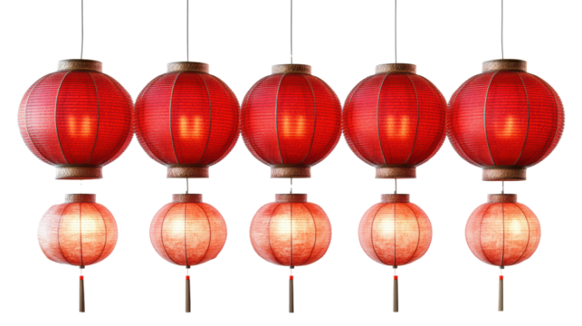 Traditional red lanterns for festive decoration.