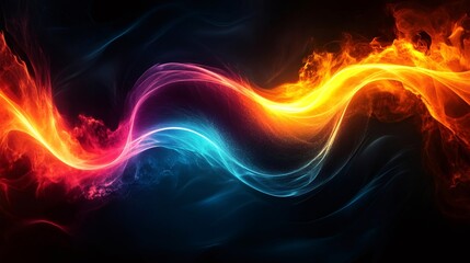 Obraz premium Two abstract energy flows creating a colorful wave