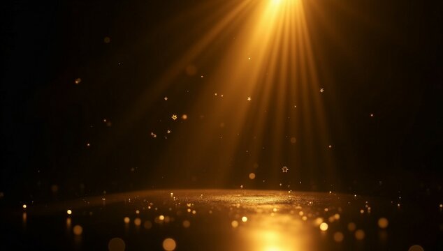 Gold lights rays scene background