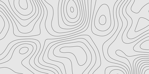 black and white vector illustration of a topographic contour map with irregular, organic line patterns. Use only black lines on a white background. The style should replicate a technical topographic m