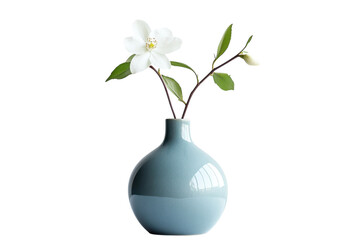Serene white blossom in a delicate blue vase minimalist home decor soft light simple elegance