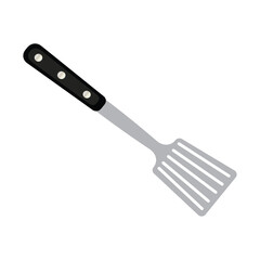 Steel kitchen spatula. Vector
