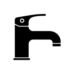 Modern Faucet Design: A sleek, minimalist silhouette of a modern faucet, designed with clean lines, offering a timeless and versatile depiction of water flow and design elements.