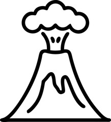 Volcano on a white background
