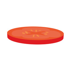 Tomato slice cut. Vector