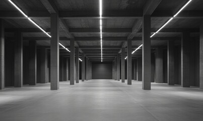 Empty, modern, industrial space