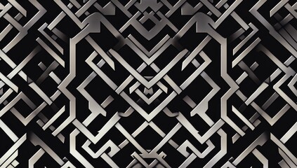 Intricate, geometric, metallic pattern
