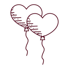 Heart shaped balloons. Vector