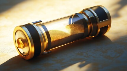 Golden sand flowing through an hourglass, symbolizing the passage of time and life's fleeting moments