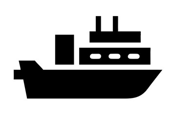 cargo ship silhouette transparent background for web and graphic design