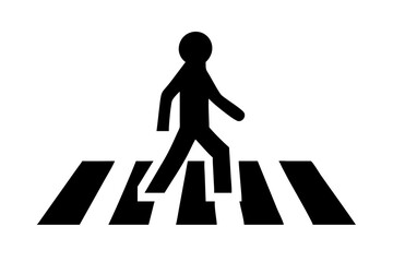 pedestrian crossing silhouette transparent background for web and graphic design
