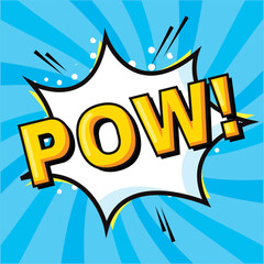 Comic explosion saying Pow. Vector