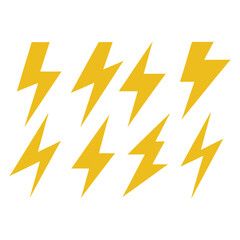Sketch Style Lightning Bolt Icon Set