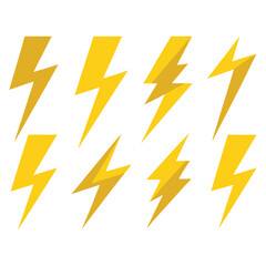 Sketch Style Lightning Bolt Icon Set