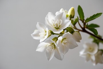 Fototapeta premium High angle full frame shot of jasmine flower, empty background. Close-up.